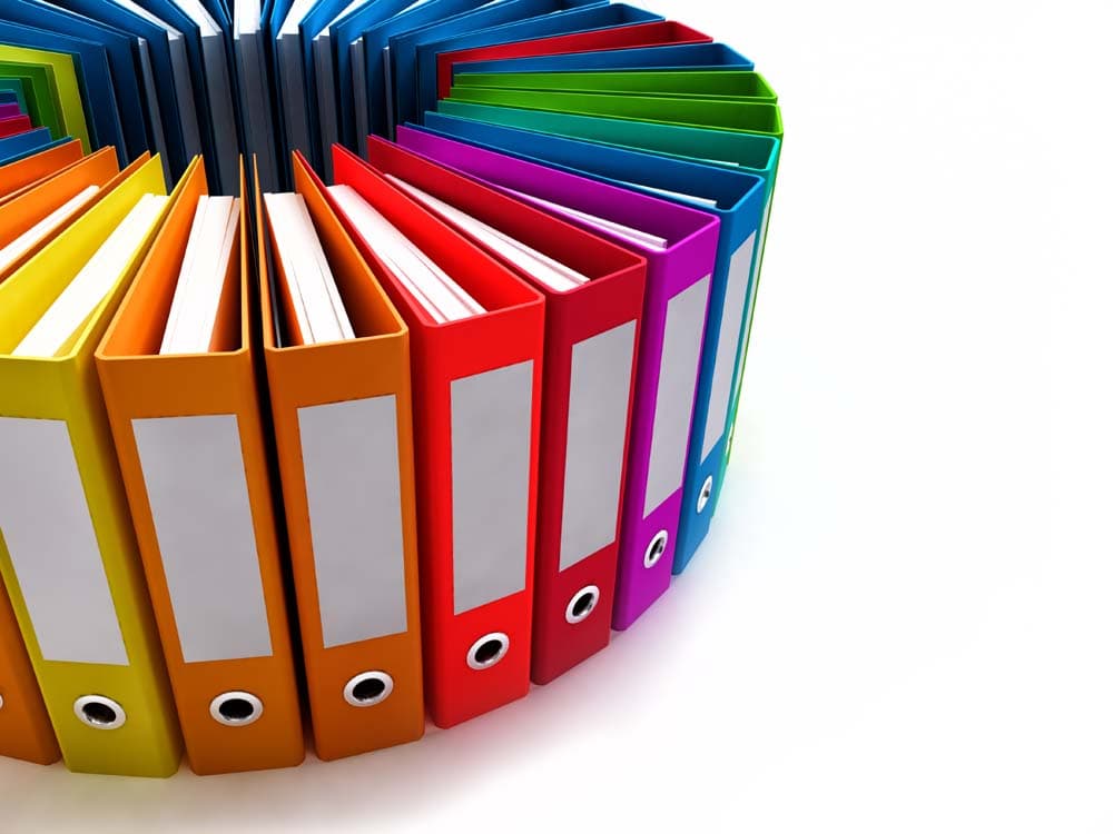 F Information neu (jpg) | Motiv © adimas - Fotolia.com | © fotolia.com, Februar 2014 Bunte Ordner stehen im Kreis. | Motiv © adimas - Fotolia.com | © fotolia.com, Februar 2014
