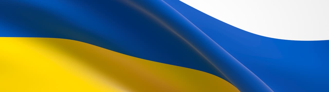 Ukraine A (jpg) | Motiv md3d - stock.adobe.de | © stock.adobe.com, Februar 2022 Flagge der Ukraine | Motiv md3d - stock.adobe.de | © stock.adobe.com, Februar 2022