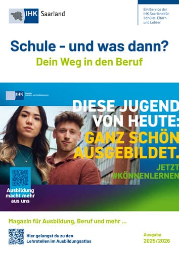 Cover | Motiv Cover | Juni 2025 Cover der aktuellen Ausgabe "Schule - und was dann?" mit zwei Protagonisten (m/w) der Azubikampagne | Motiv Cover | Juni 2025